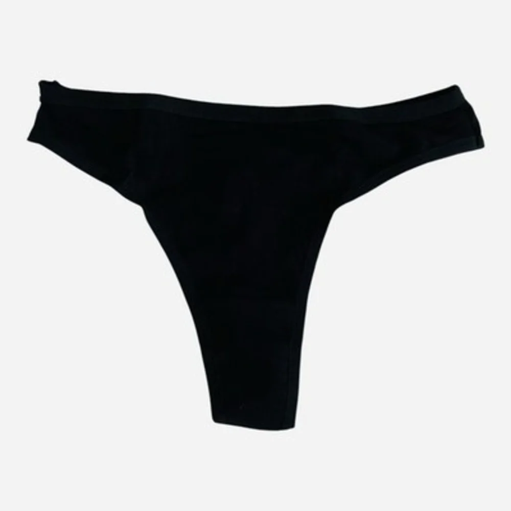 Anzermix Black Cotton Blend 5 Pack Basic Thong Underwear Womens Size Small NEW